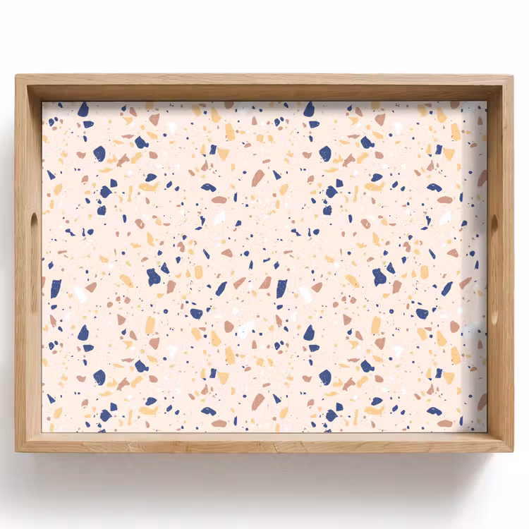 Terrazzo - Patroon - Kleurrijk - Indigo Dienblad Rechthoek middel 911 -z3d_shopping