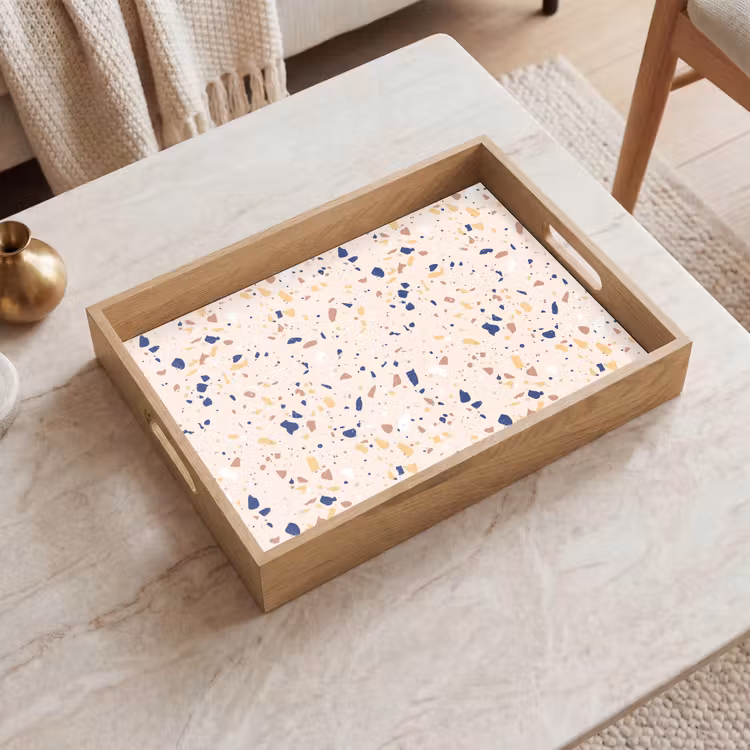 Terrazzo - Patroon - Kleurrijk - Indigo Dienblad Rechthoek middel 911 -sfeer1