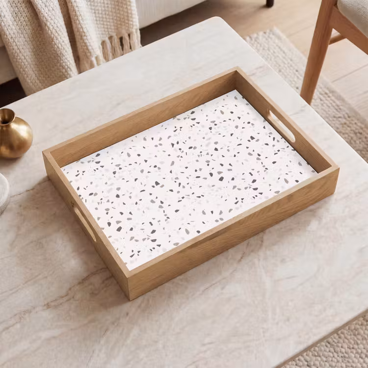 Terrazzo - Patroon - Créme Dienblad Rechthoek middel 911 -sfeer1
