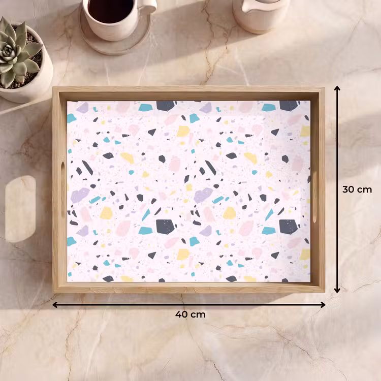 Terrazzo - Patroon - Zacht - Snoep Dienblad Rechthoek middel 911 -USP_Formaat