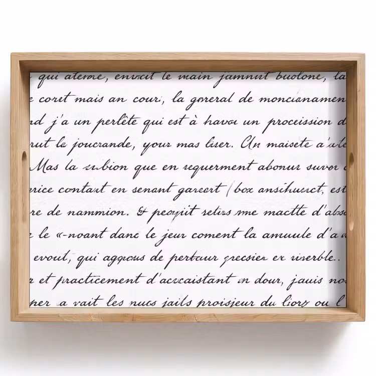 Tekst - Handschrift - Klassiek - ZwartWit Dienblad Rechthoek middel -z3d_shopping