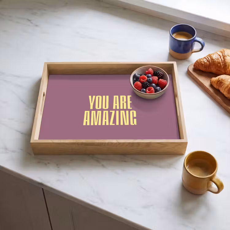 Tekst - Paars - Amazing Dienblad Rechthoek middel -sfeer2