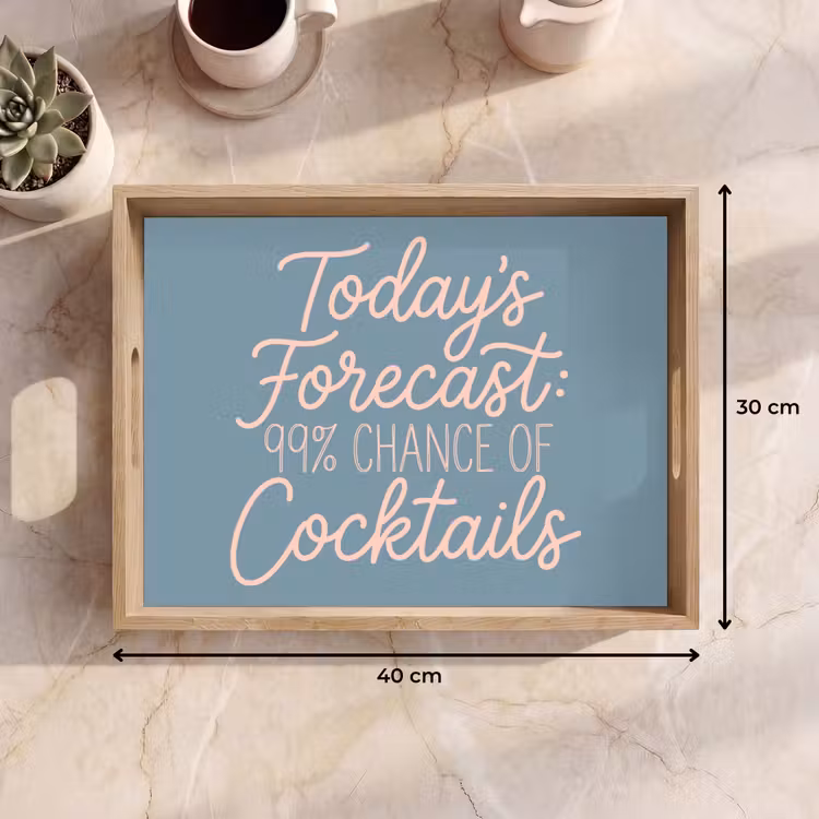 Today's Forecast - Cocktails - Blauw Dienblad Rechthoek middel -USP_Formaat