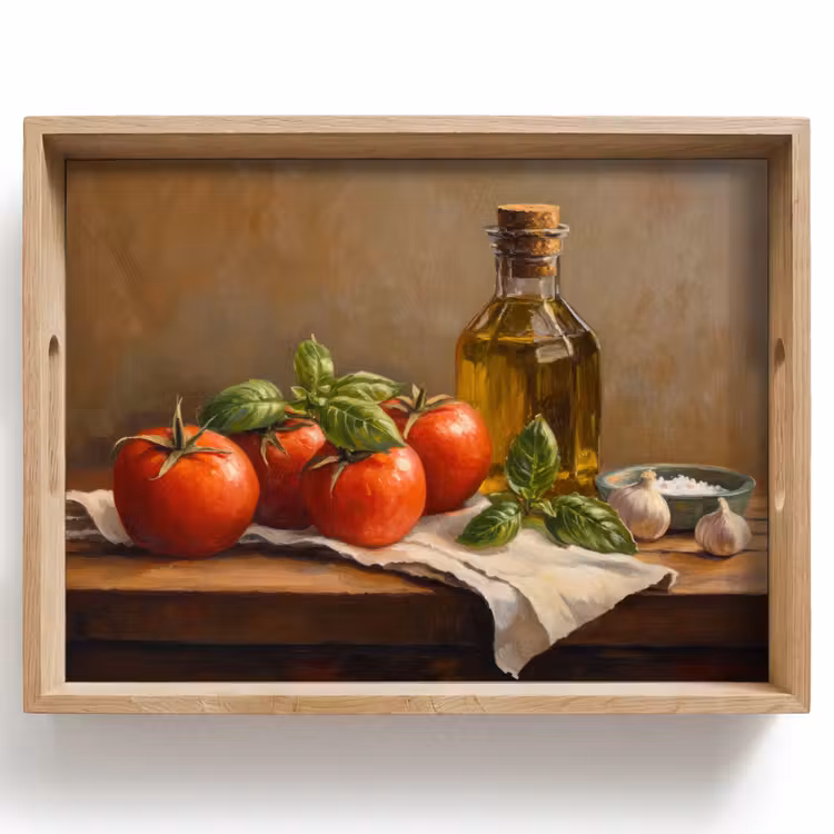 Tomaten - Olijfolie - Stilleven Dienblad Rechthoek middel -z3d_shopping