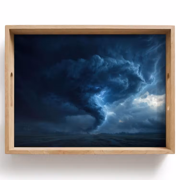 Tornado - Duister - Wolken Dienblad Rechthoek middel -z3d_shopping