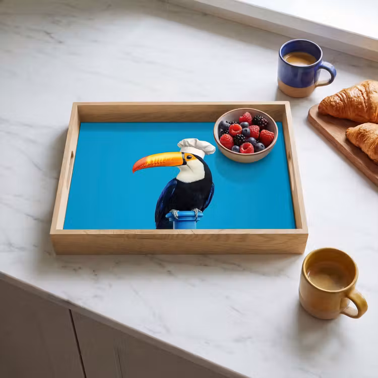 Tucan - Sokkel - Vogel - Koksmuts Dienblad Rechthoek middel -sfeer2