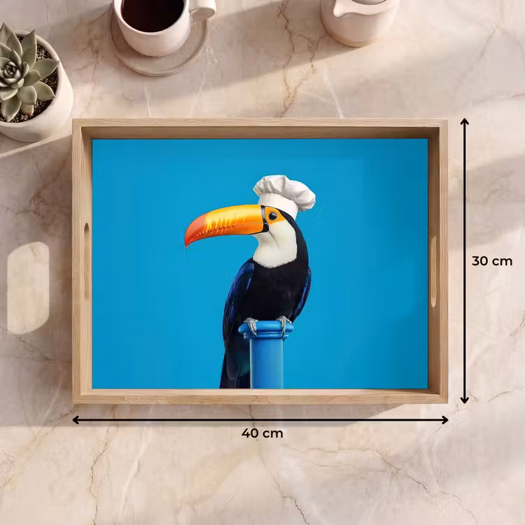Tucan - Sokkel - Vogel - Koksmuts Dienblad Rechthoek middel -USP_Formaat