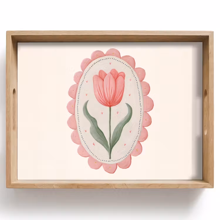 Tulp - Lijst - Ovaal - Illustratie Dienblad Rechthoek middel -z3d_shopping