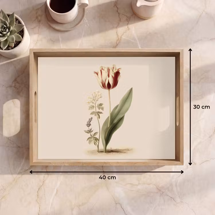 Tulp - Minimalistisch - Beige Dienblad Rechthoek middel -USP_Formaat