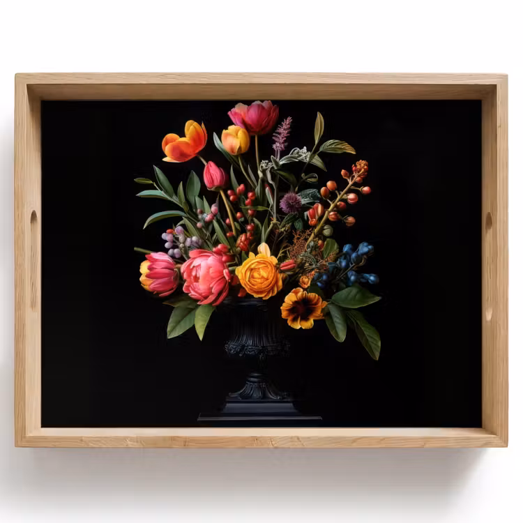 Tulpen - Bessen - Boeket - Vaas Dienblad Rechthoek middel -z3d_shopping