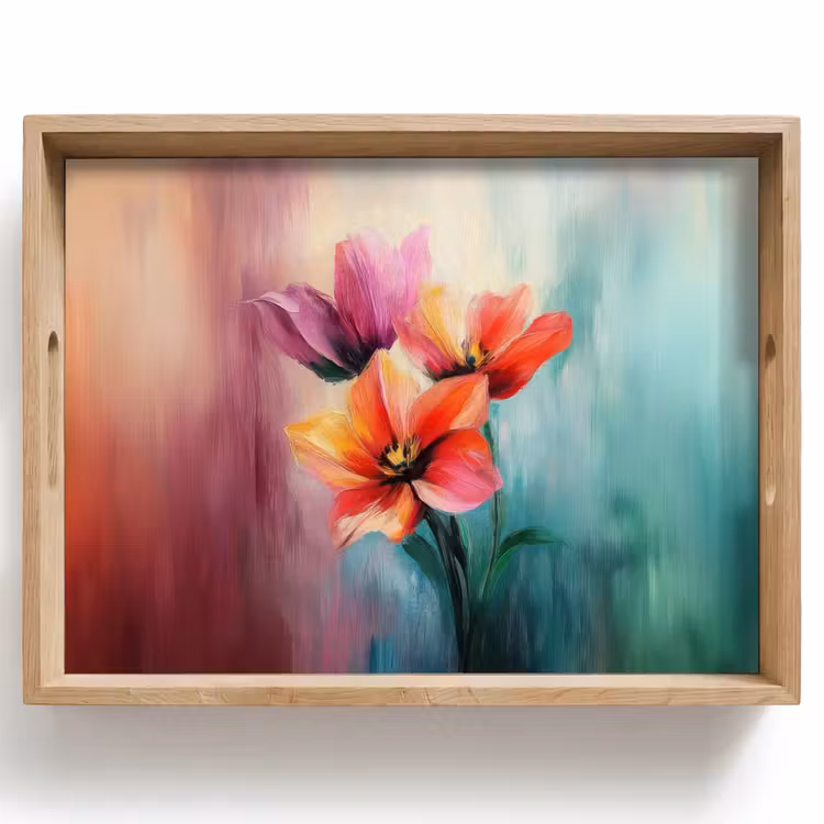 Tulpen - Lichtreflecties - Kleurverloop Dienblad Rechthoek middel -z3d_shopping