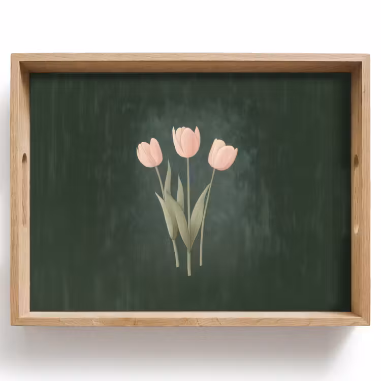 Tulpen - Liefde - Donkergroen Dienblad Rechthoek middel -z3d_shopping