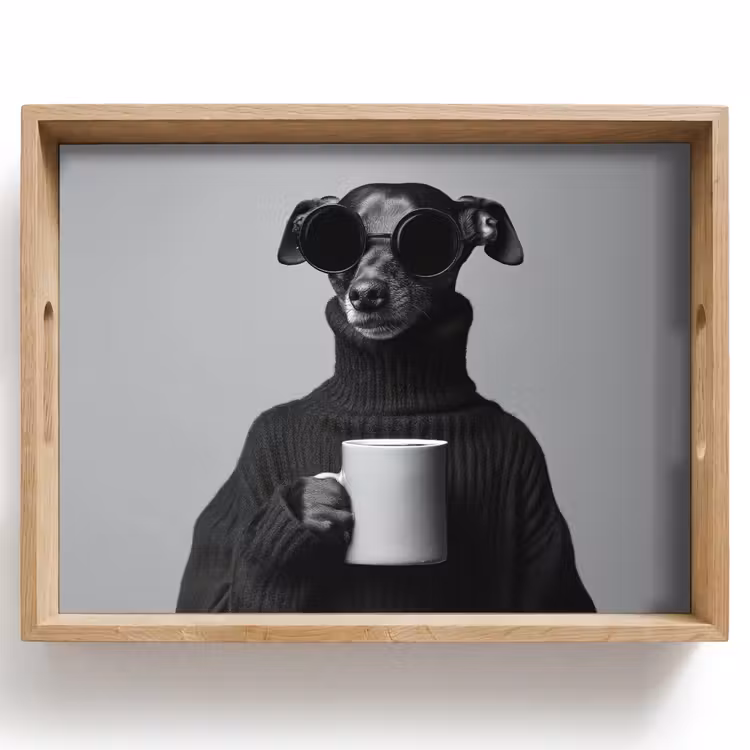 Coltrui - Hond - Bril - Mok Dienblad Rechthoek middel -z3d_shopping