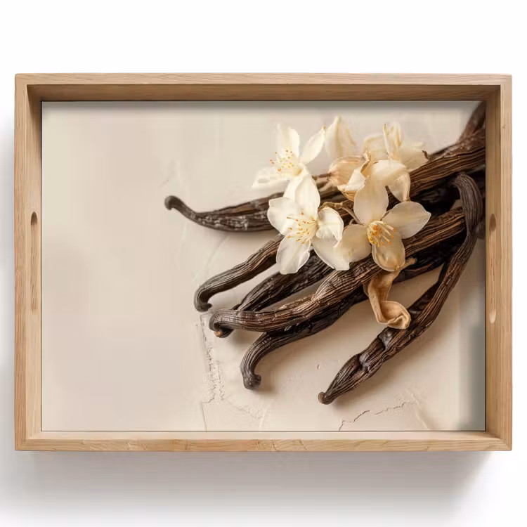 Vanille - Bloemen - Beige Dienblad Rechthoek middel -z3d_shopping