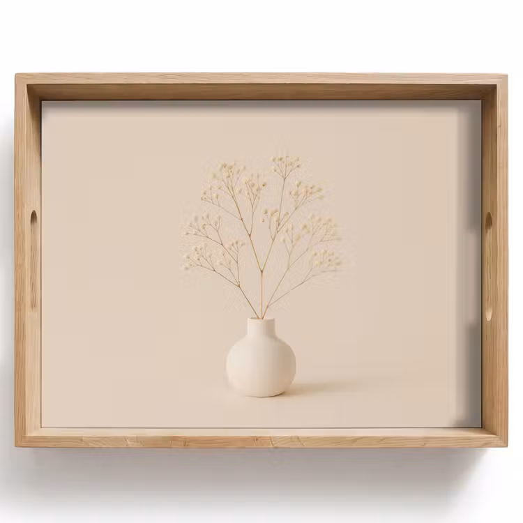 Vaas - Takken - Bloemetjes - Wit Dienblad Rechthoek middel -z3d_shopping