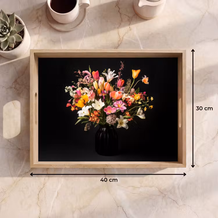 Vaas - Bloemen - Tulpen Dienblad Rechthoek middel -USP_Formaat