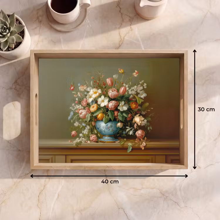 Vaas - Pastel - Kleuren - Bloemen Dienblad Rechthoek middel -USP_Formaat