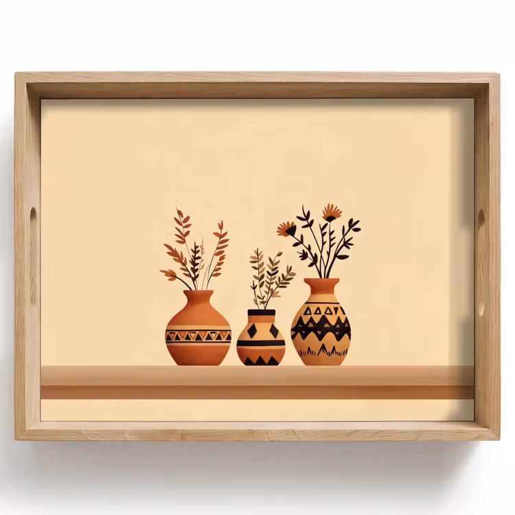 Vazen - Bloemen - Bladeren - Minimalistisch Dienblad Rechthoek middel -z3d_shopping