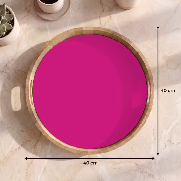 Velvet - Magenta - Roze Dienblad Rond middel 914 -USP_Formaat