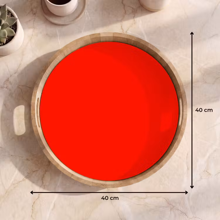 Vibrant - Vermilion - Rood Dienblad Rond middel 914 -USP_Formaat