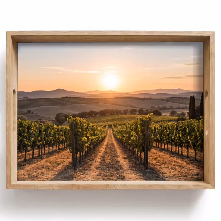 Wijngaard - Zonsondergang - Landschap Dienblad Rechthoek middel -z3d_shopping