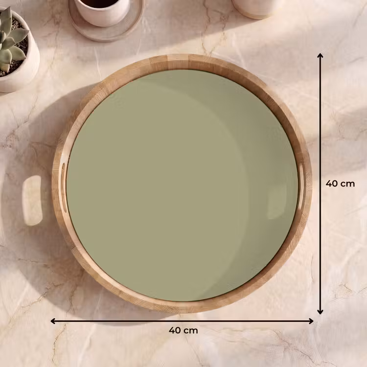 Vintage - Sage - Groen Dienblad Rond middel 914 -USP_Formaat