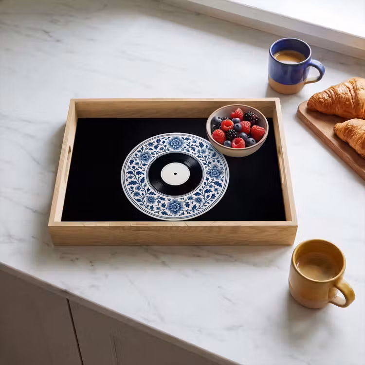 Vinyl - LP - Delfts Blauw - Muziek Dienblad Rechthoek middel -sfeer2