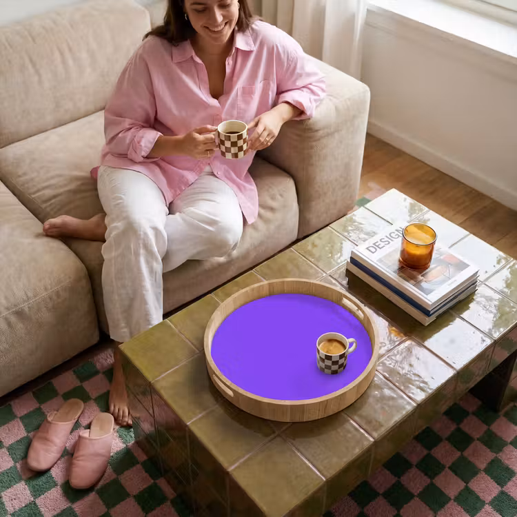 Vivid - Violet - Paars Dienblad Rond middel 914 -sfeer3