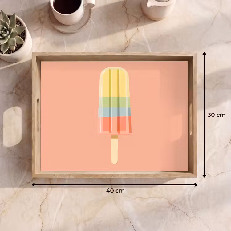 Waterijsje - Pasteltinten - Minimalistisch Dienblad Rechthoek middel -USP_Formaat