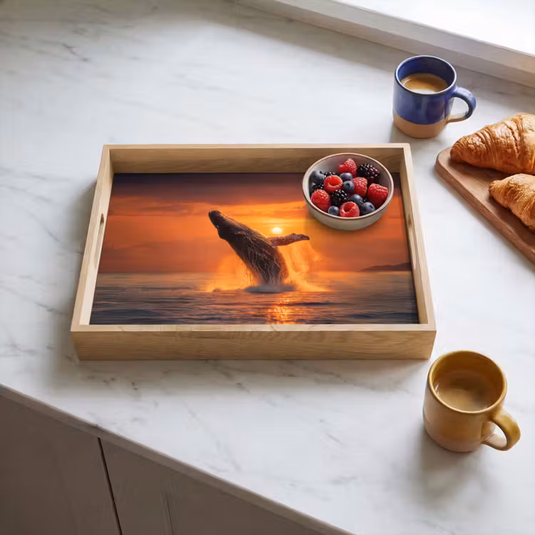 Walvis - Zon - Zee Dienblad Rechthoek middel -sfeer2