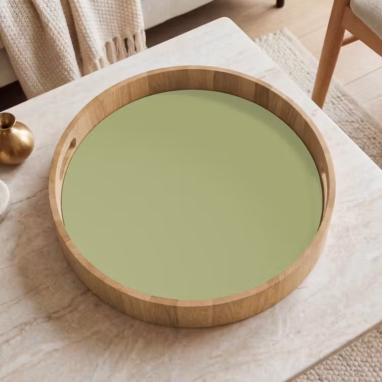 Whispering - Sage - Groen Dienblad Rond middel 914 -sfeer1