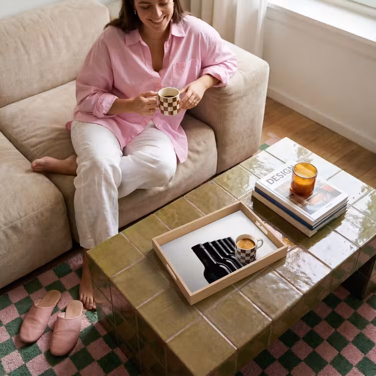 Wijnflessen - Zwart - Minimalistisch Dienblad Rechthoek middel -sfeer3