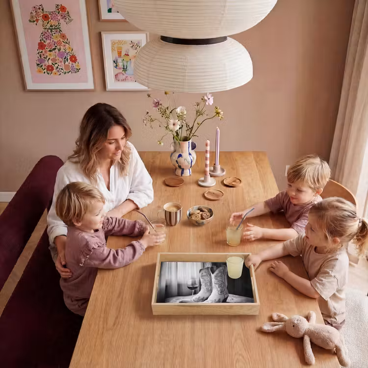 Wijn - Cowboylaarzen - Raamlicht - Wit Dienblad Rechthoek middel -sfeer4