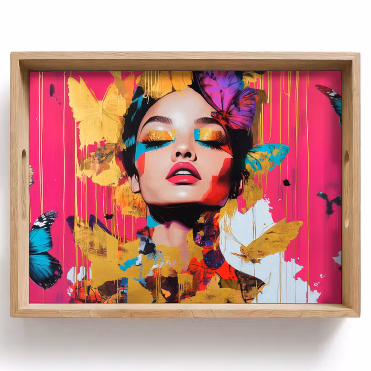 Vrouw - Abstract - Kleurrijk Dienblad Rechthoek middel -z3d_shopping