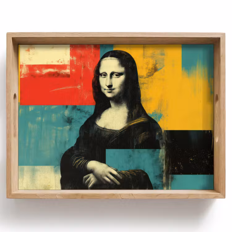 Vrouw - Kleurvlakken - Klassieke schilderkunst Dienblad Rechthoek middel -z3d_shopping