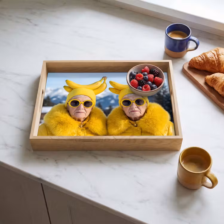 Vrouwen - Bananen - Geel Dienblad Rechthoek middel -sfeer2