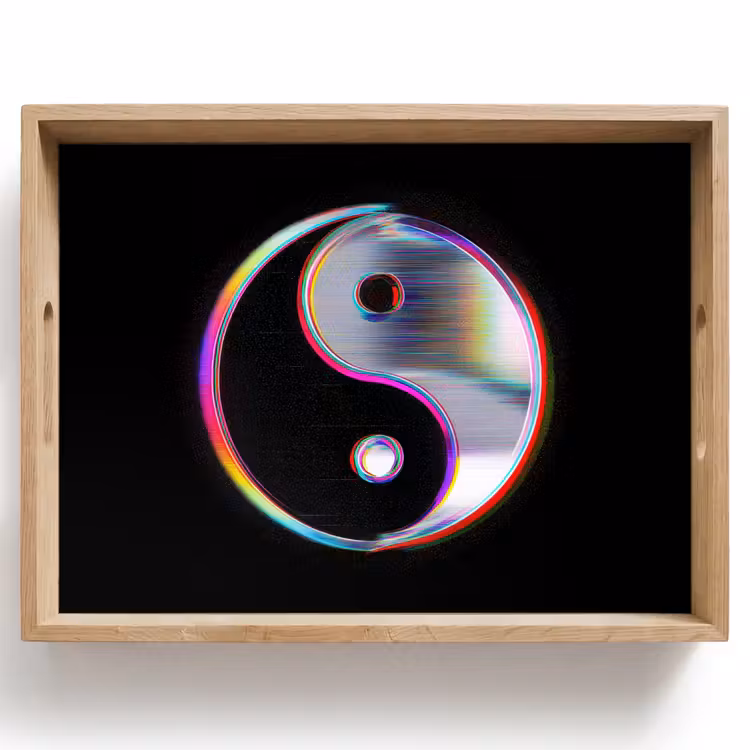 Yin-Yang - Cirkel - Regenboog Dienblad Rechthoek middel -z3d_shopping