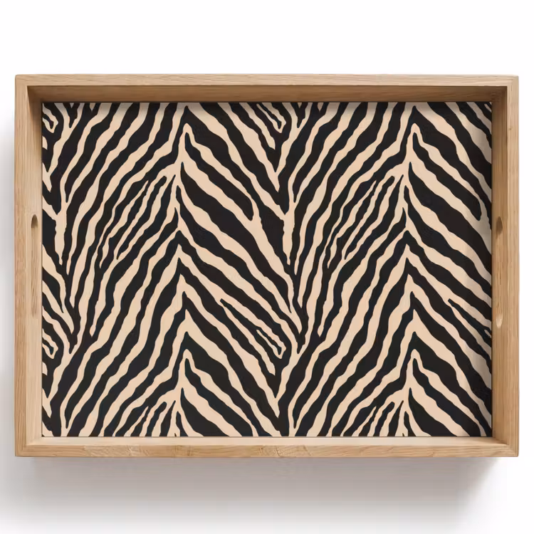Zebra - Klassiek - Zwart Dienblad Rechthoek middel 911 -z3d_shopping