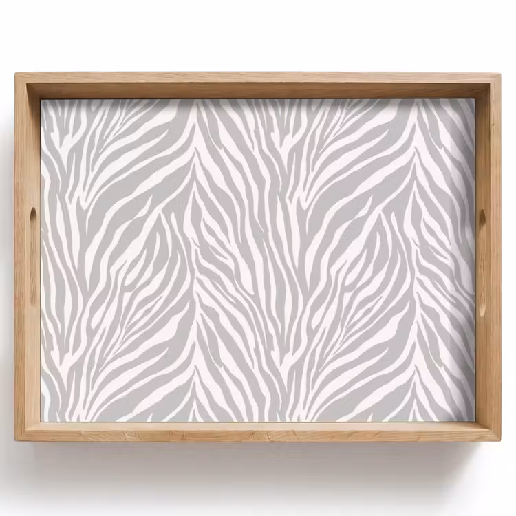 Zebra - Motief - Grijs Dienblad Rechthoek middel 911 -z3d_shopping