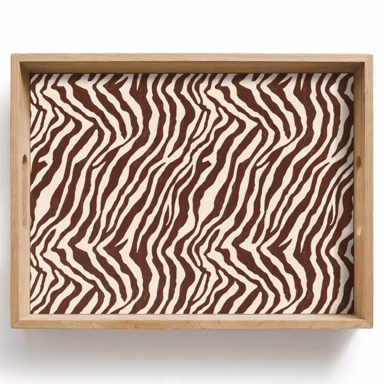 Zebra - Patroon - Zwart - Wit Dienblad Rechthoek middel 911 -z3d_shopping