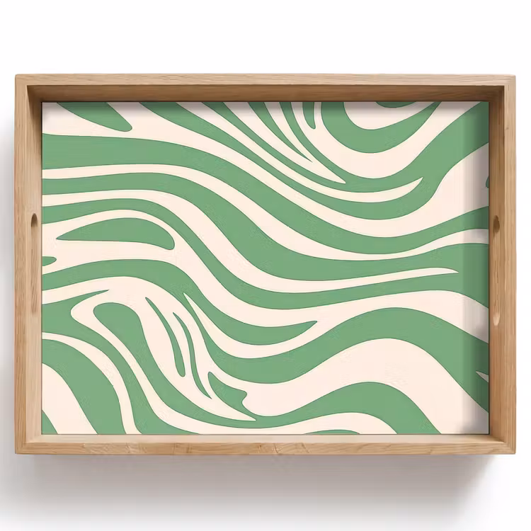 Zebrapatroon - Groen - Retro Dienblad Rechthoek middel -z3d_shopping