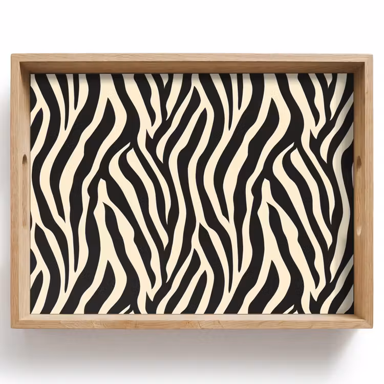 Zebra - Print - Klassiek - Zwart Dienblad Rechthoek middel 911 -z3d_shopping