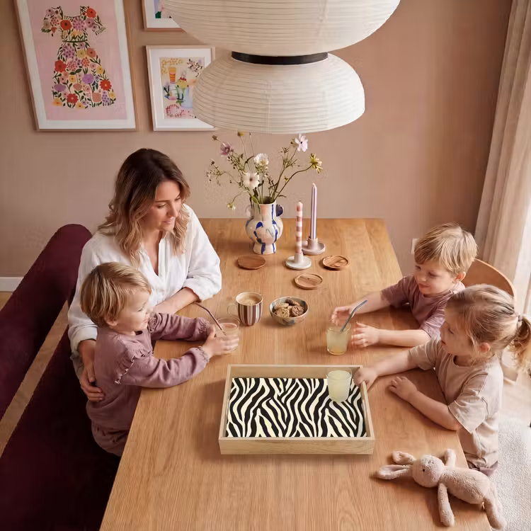 Zebra - Print - Klassiek - Zwart Dienblad Rechthoek middel 911 -sfeer4