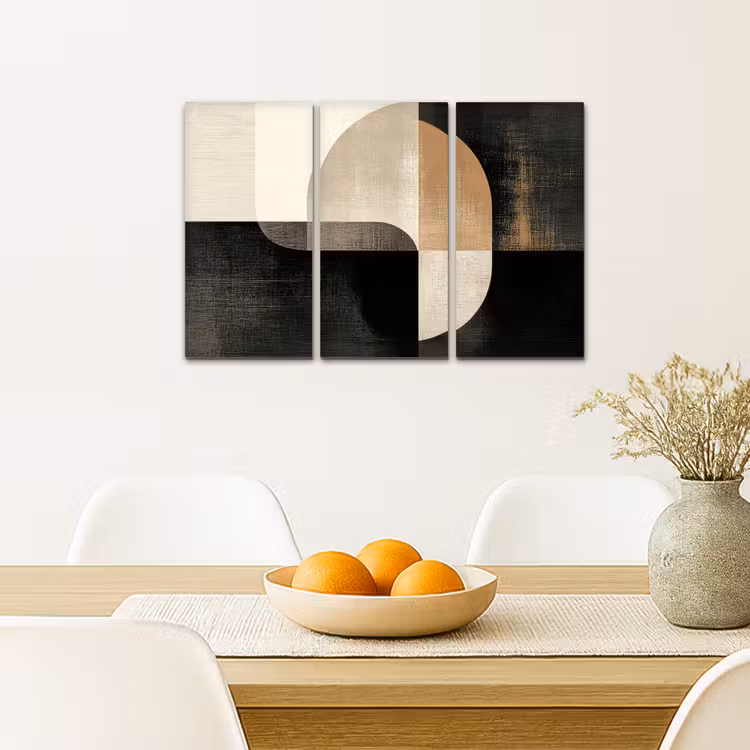 Vormen - Abstract - Goud Canvas - Meerluiken 3 luik klein -sfeer4