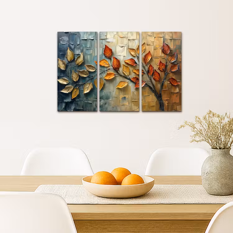 Boom - Bladeren - Natuur - Verflook Canvas - Meerluiken 3 luik klein -sfeer4
