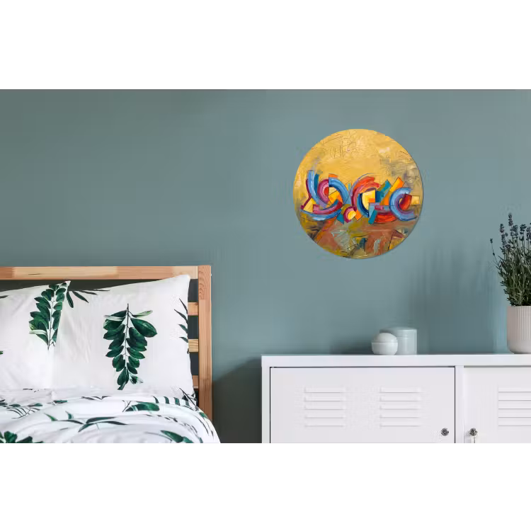 Abstract - Cirkels - Schilderij - Kleurrijk - Dynamisch Wandcirkel aluminium klein -slaapkamer