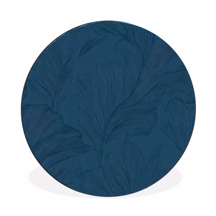 Abstract - Patroon - Donkerblauw - Elegant Wandcirkel aluminium klein 190 -3d