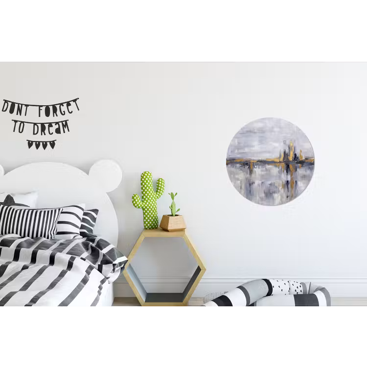 Abstract - Structuur - Goud - Grijs - Modern Wandcirkel aluminium klein -kinderkamer