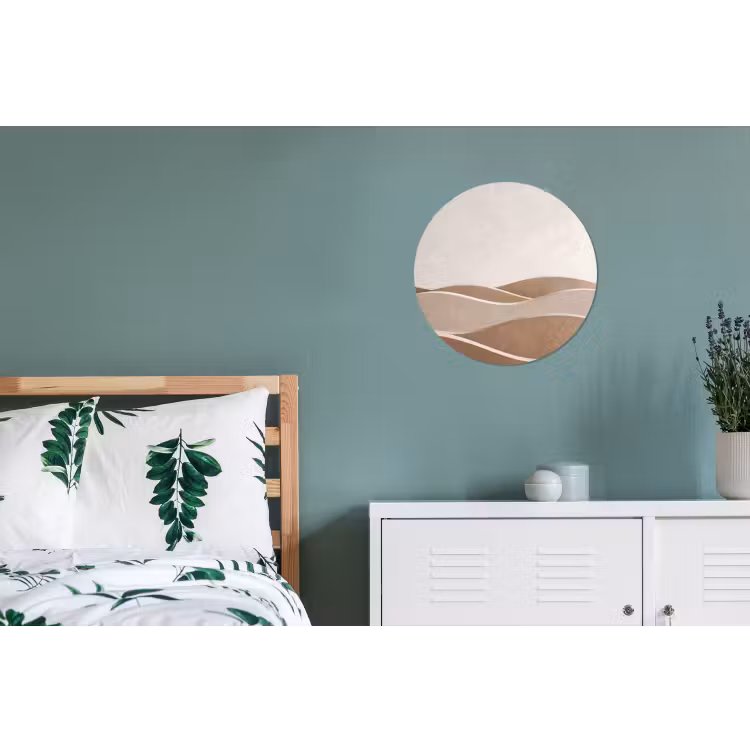 Abstract - Golven - Modern - Beige Wandcirkel aluminium klein -slaapkamer