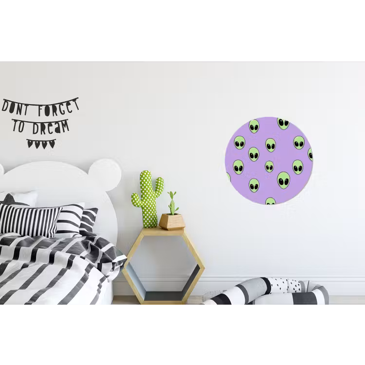 Alien - Retro - Lila Wandcirkel aluminium klein 190 -kinderkamer